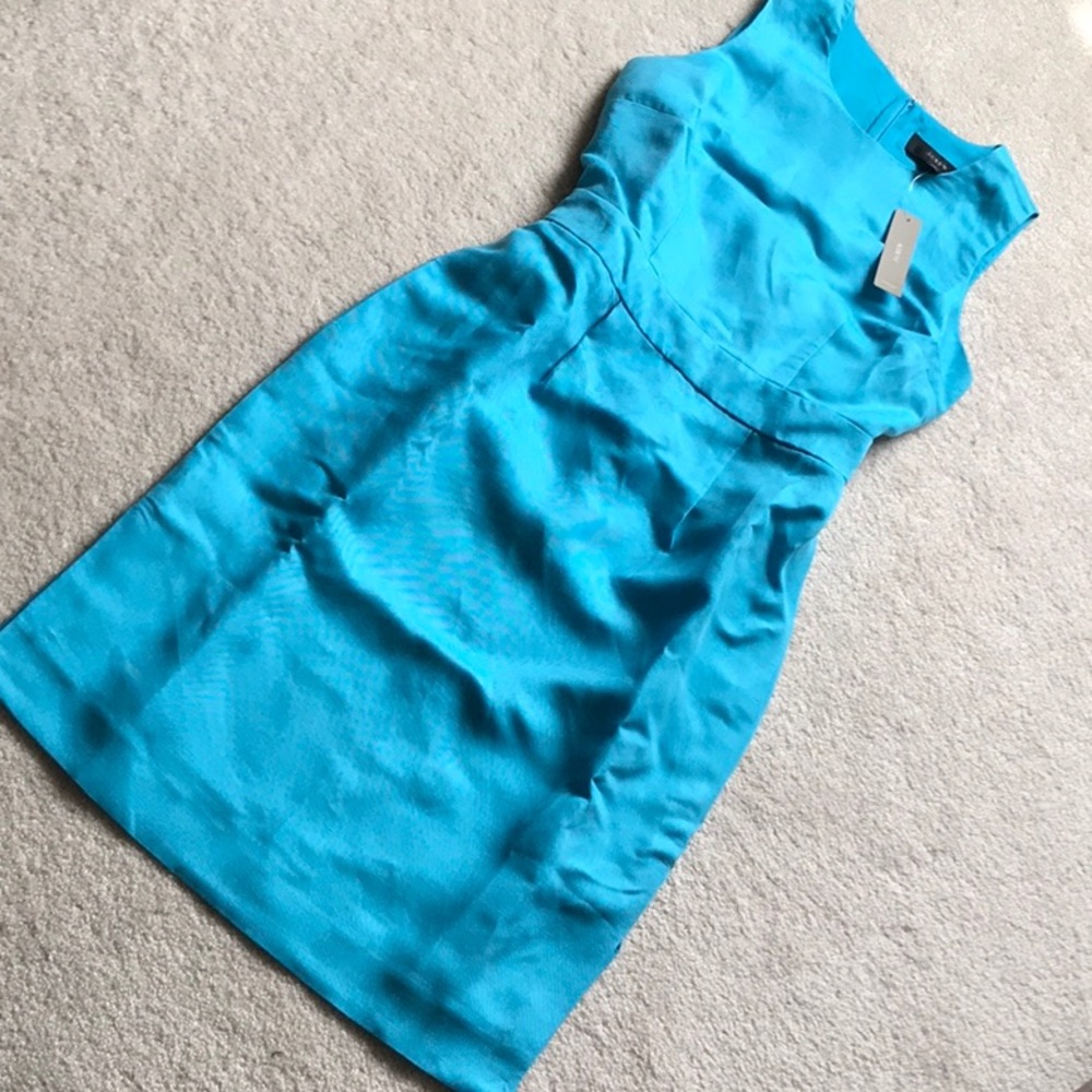 NWT J.CREW Structured linen-blend sheath dress - Picture 4 of 7